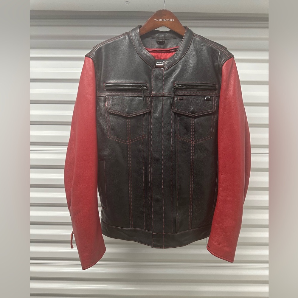 First Mfg Co Vincent Men's Cafe Style Leather Jacket